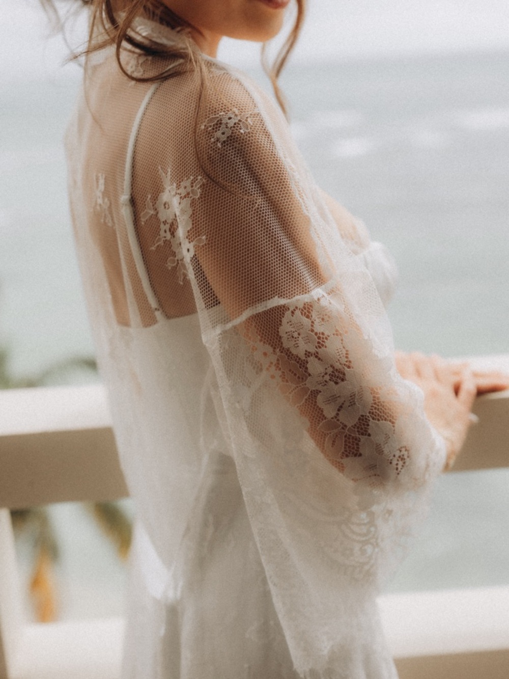 Sheer White Lace Robe - Elegant Women's Intimates
